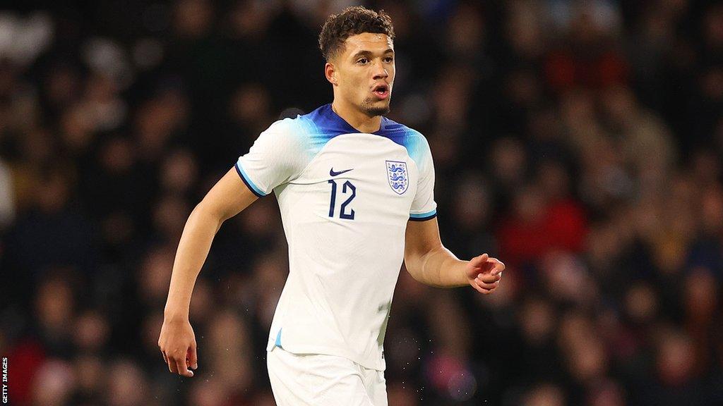 Nathan Wood in action for England Under-21s