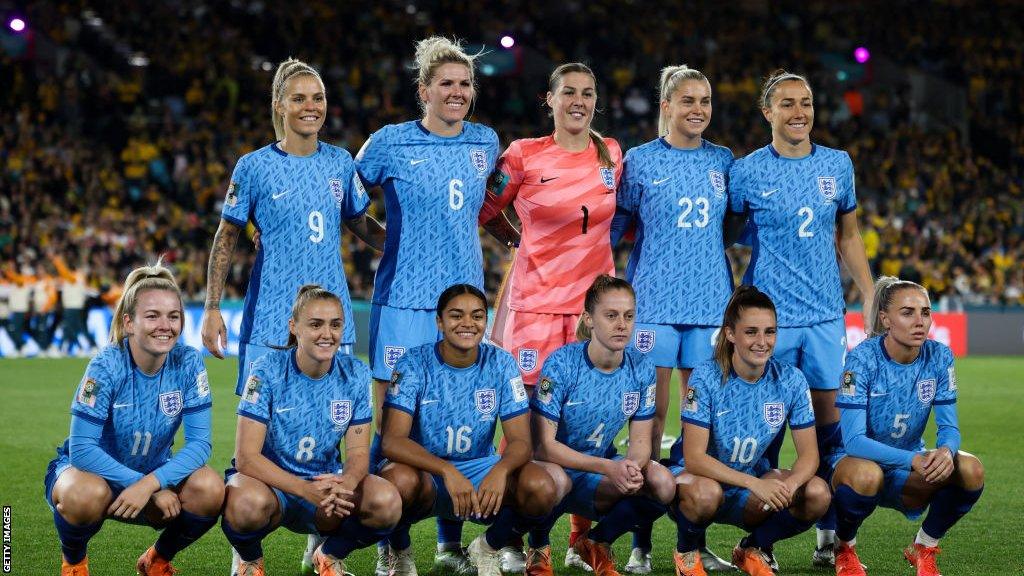 England players line-up before the victory over Australia