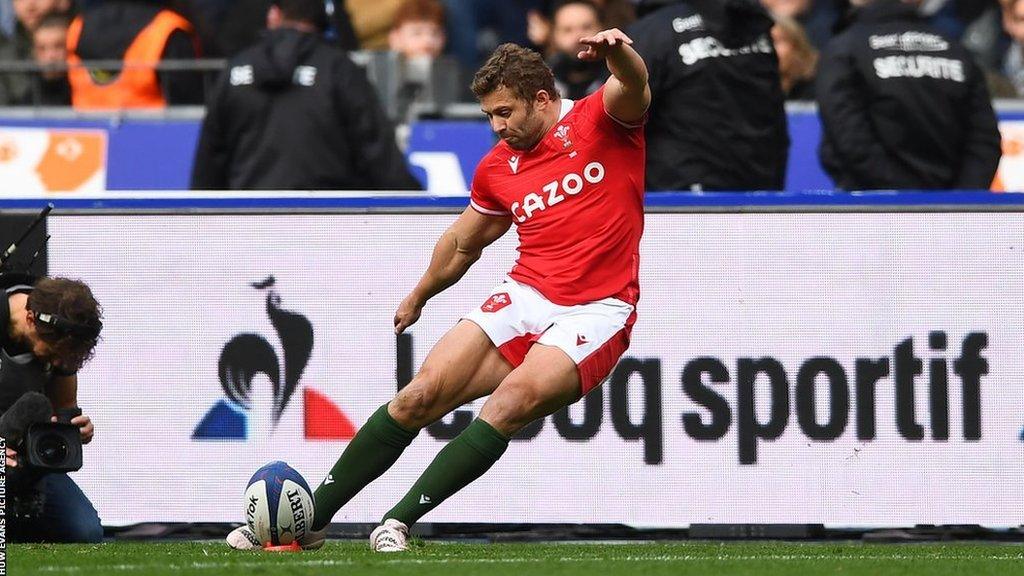 Leigh Halfpenny kicked a touchline conversion in his 99th Wales international after coming on as a replacement against France in March 2023