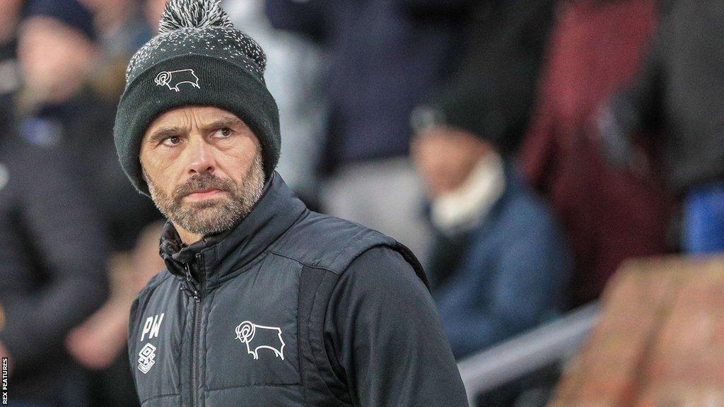 Derby County boss Paul Warne on the sideline