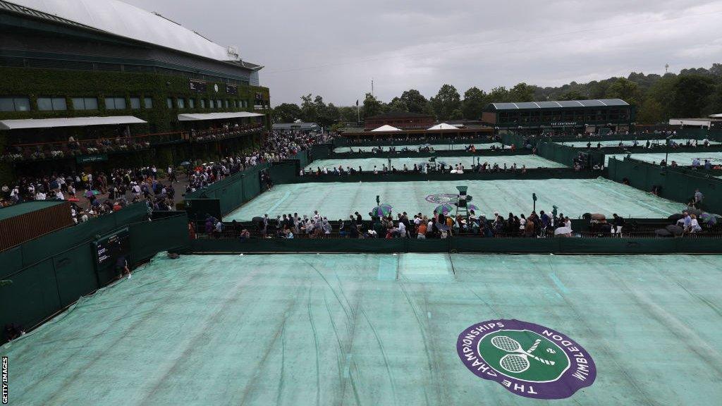 Covers on at Wimbledon