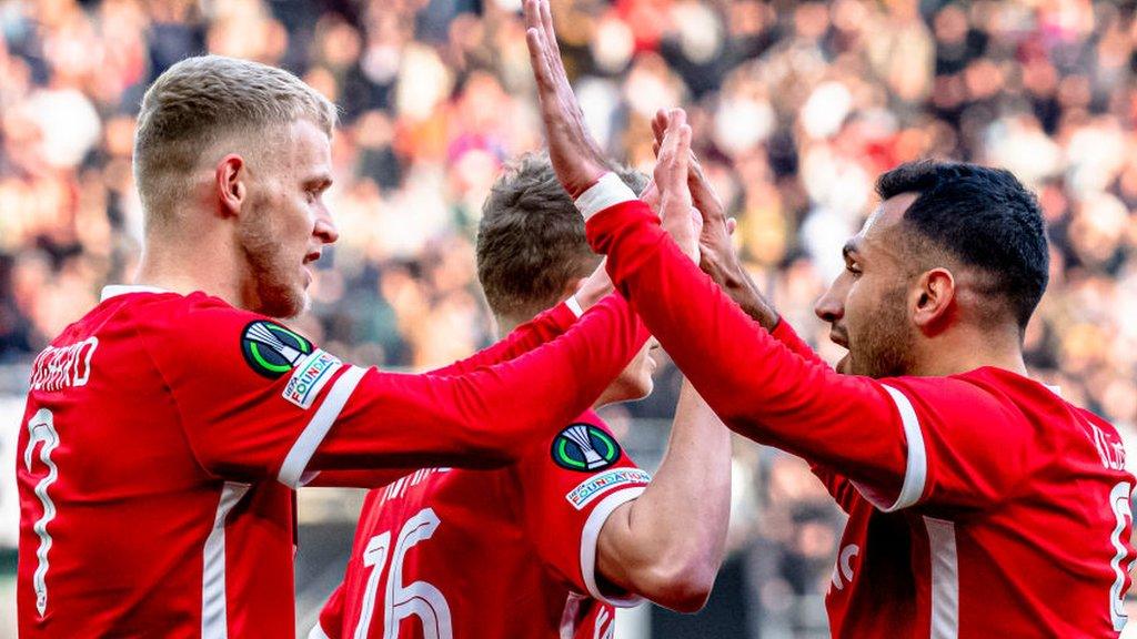 AZ Alkmaar celebrate beating Anderlecht