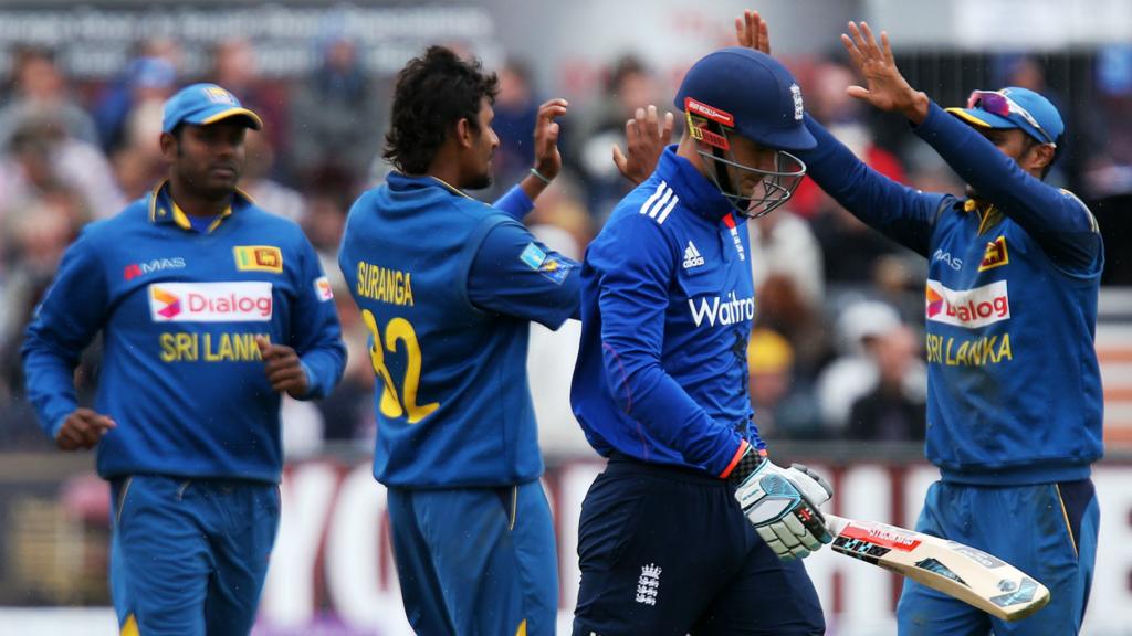 Alex Hales walks off after losing his wicket