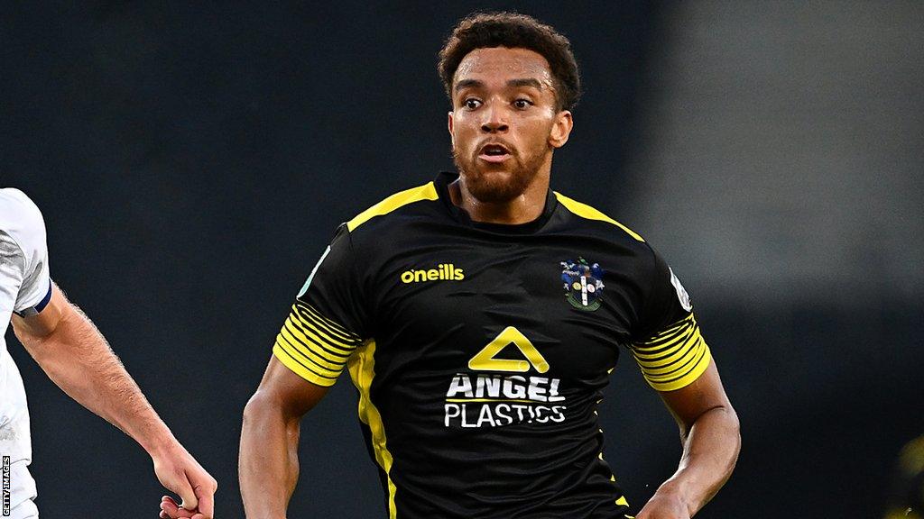 Donovan Wilson of Grimsby Town, pictured playing for Sutton United