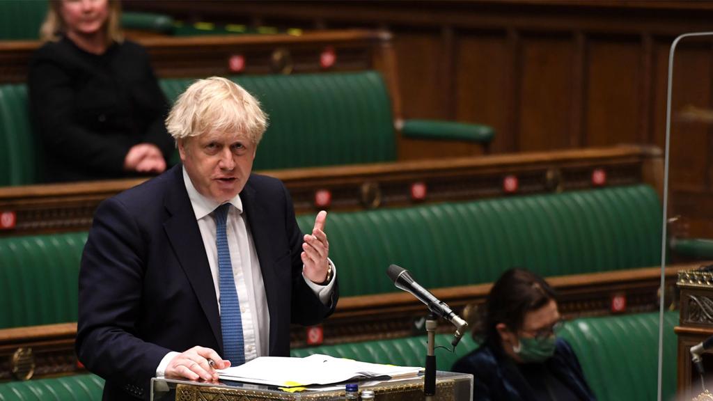 Boris Johnson speaking in the House of Commons
