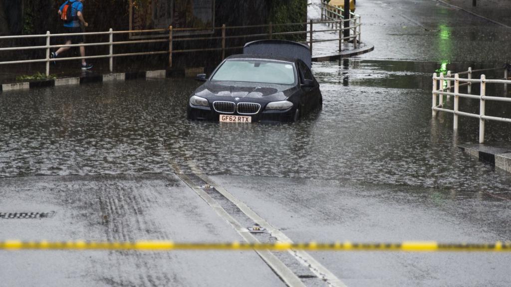 Car submerged