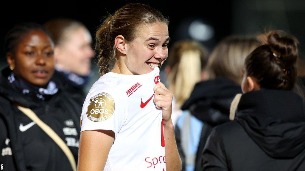 Marthine Ostenstad celebrates