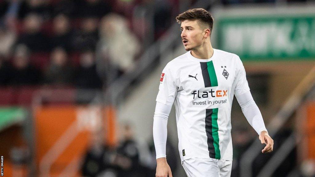 German striker Semir Telalovic in action for Borussia Monchengladbach.