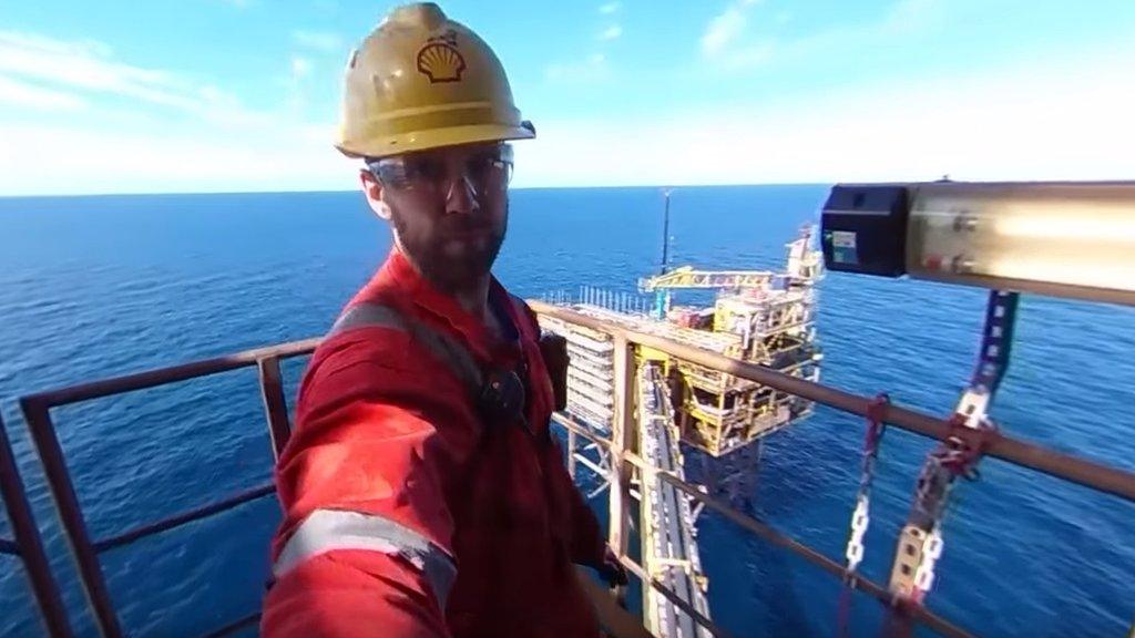 Worker on an oil rig