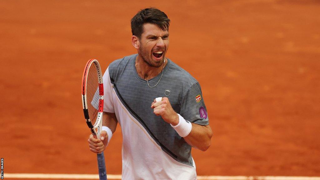 Cameron Norrie celebrates a point