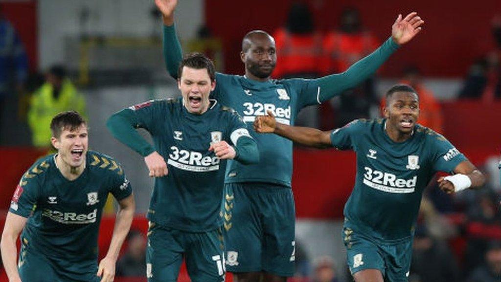 Middlesbrough players celebrate