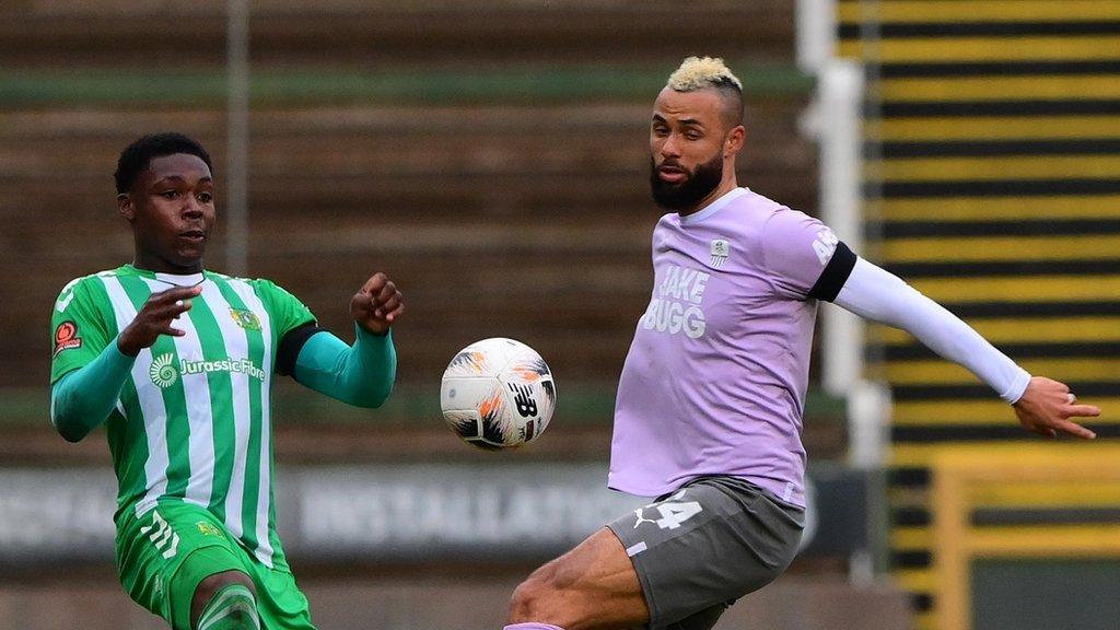 John Bostock (right) in action for Notts County