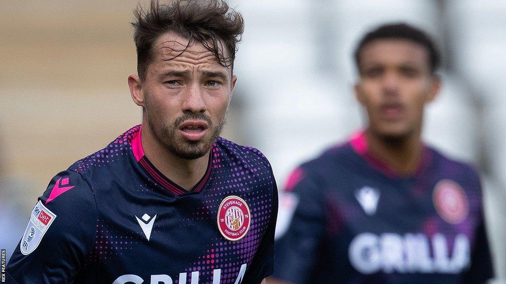 Kane Smith playing in a pre-season friendly for Stevenage