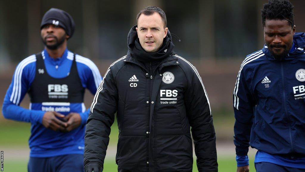 Chris Davies during training at Leicester last season