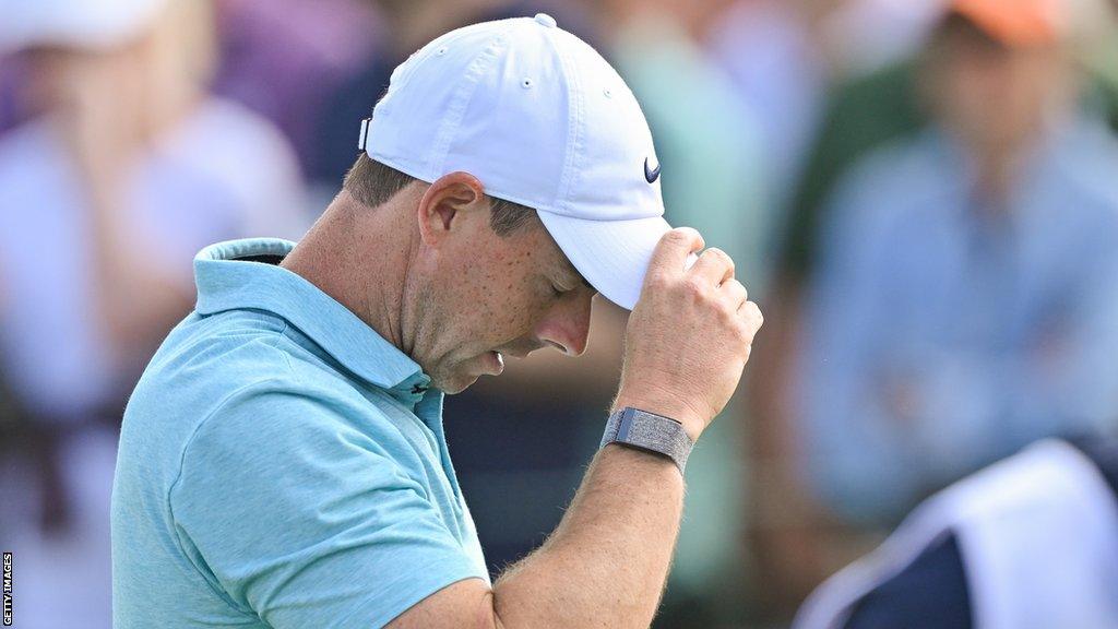 A dejected McIlroy at the US Open