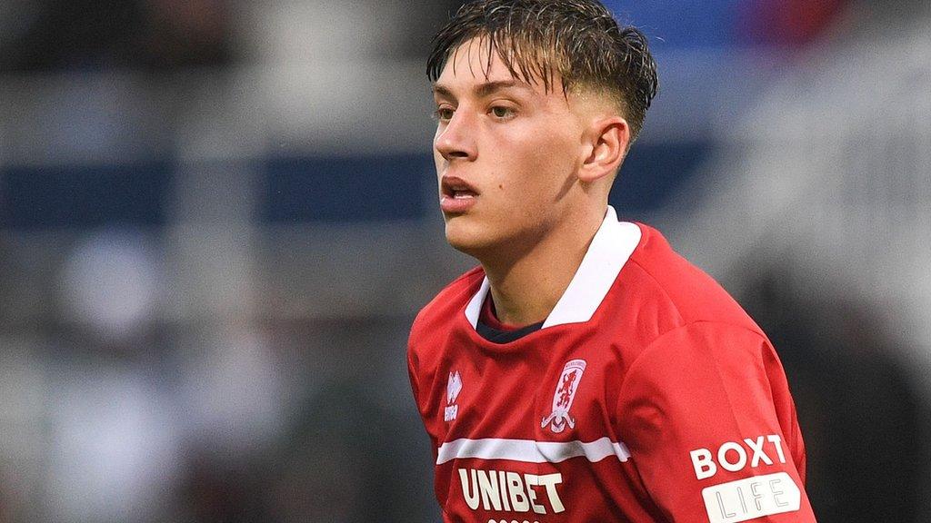 Sonny Finch on the pitch for Middlesbrough