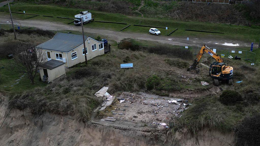 Scene of demolished house at Hemsby in Norfolk