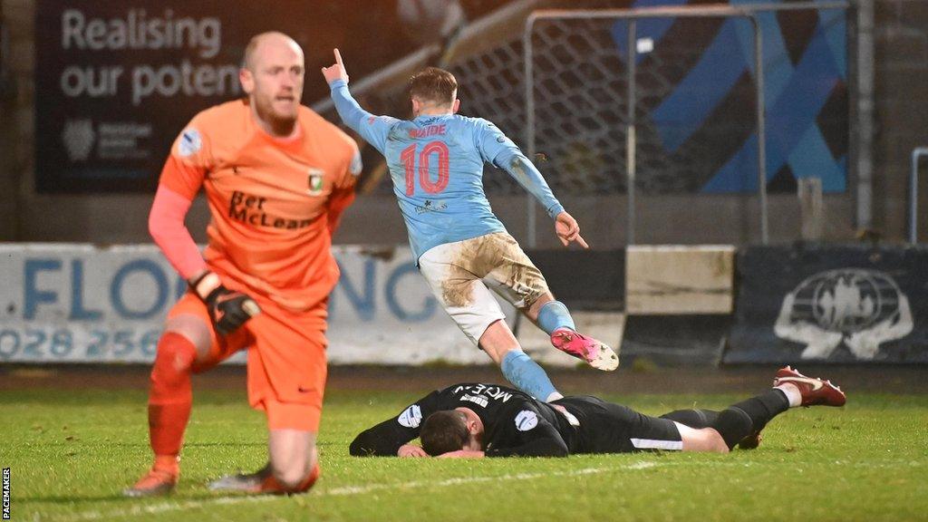 Ryan Waide celebrates his goal