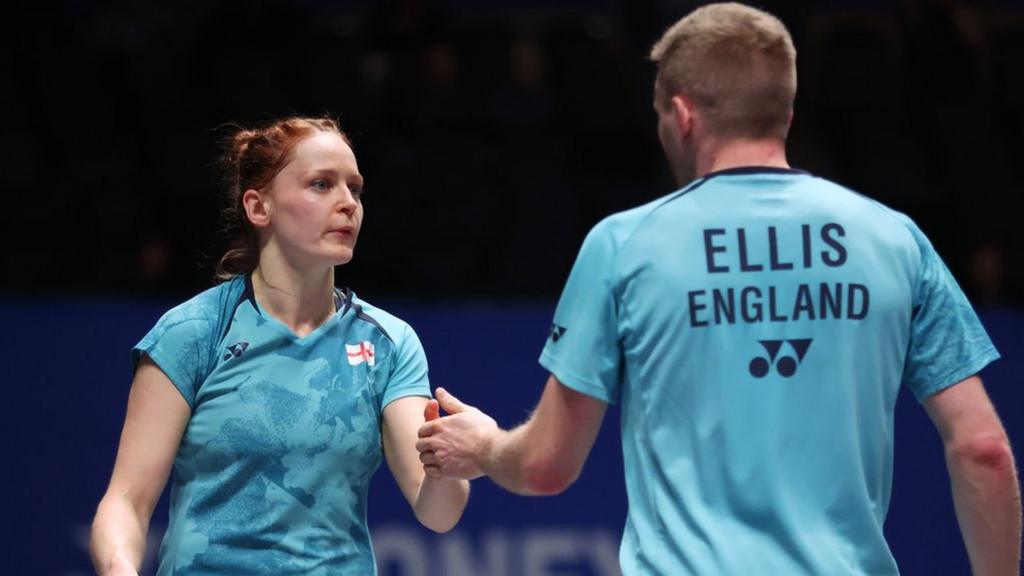 England's Lauren Smith and Marcus Ellis in action