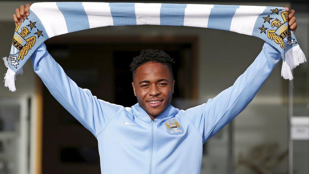 Raheem Sterling in Man City kit