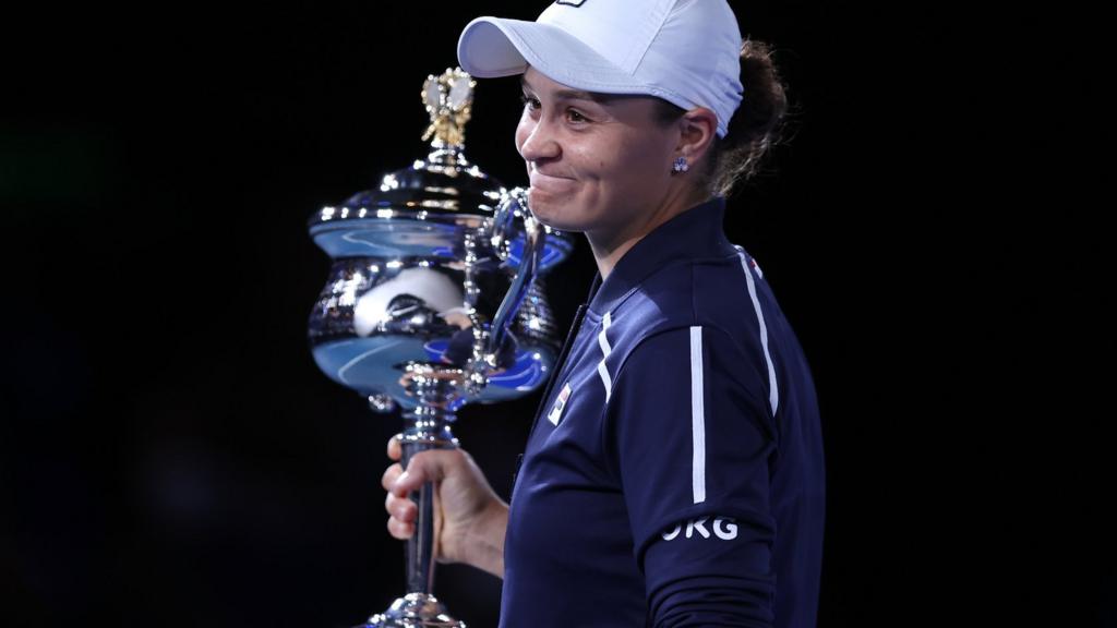 Ashleigh Barty celebrates winning Australian Open