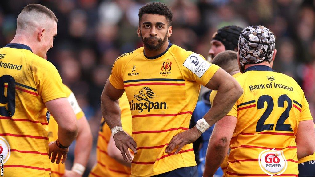 Robert Baloucoune looks dejected after Ulster lose to Harlequins