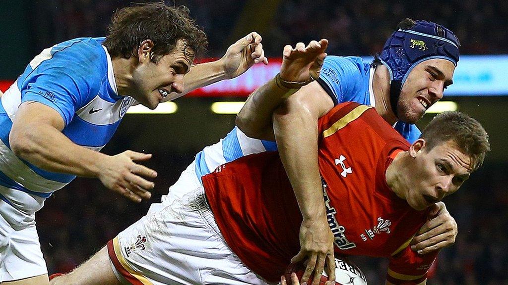 Liam Williams goes over for the game's opening try