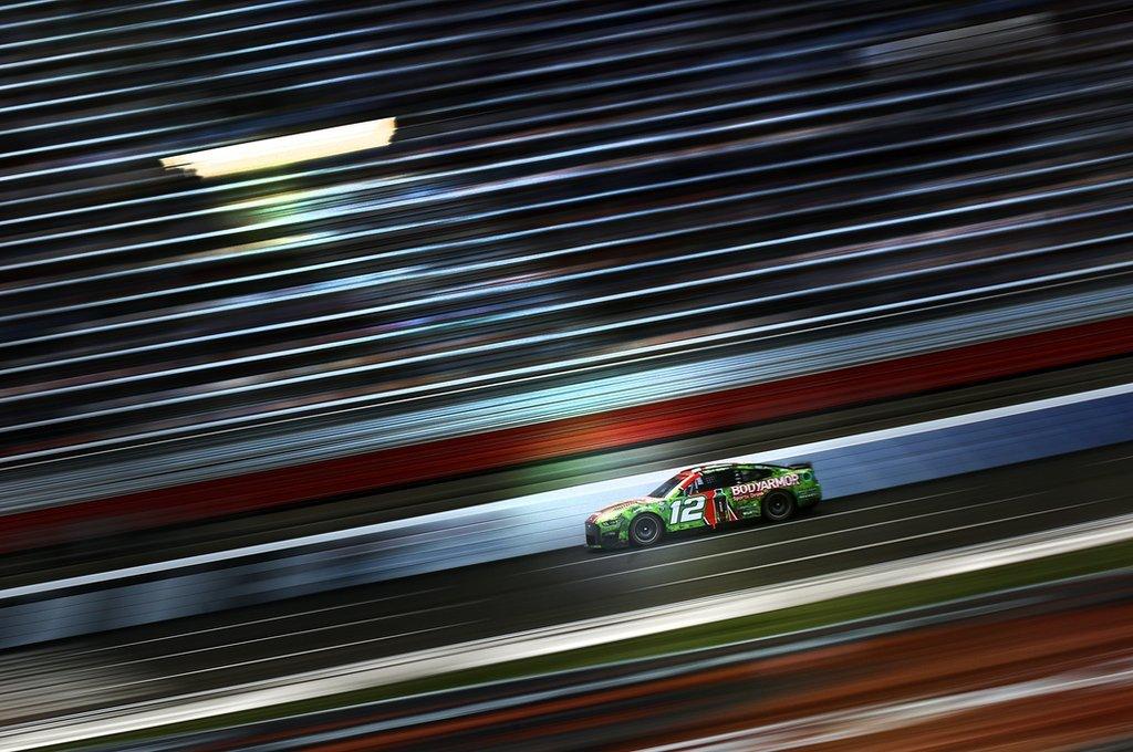 Ryan Blaney races in the Nascar Cup Series 600 in North Carolina