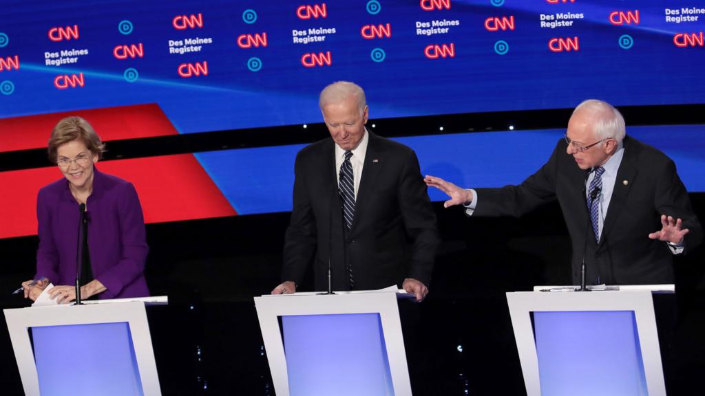 Warren, Biden and Sanders