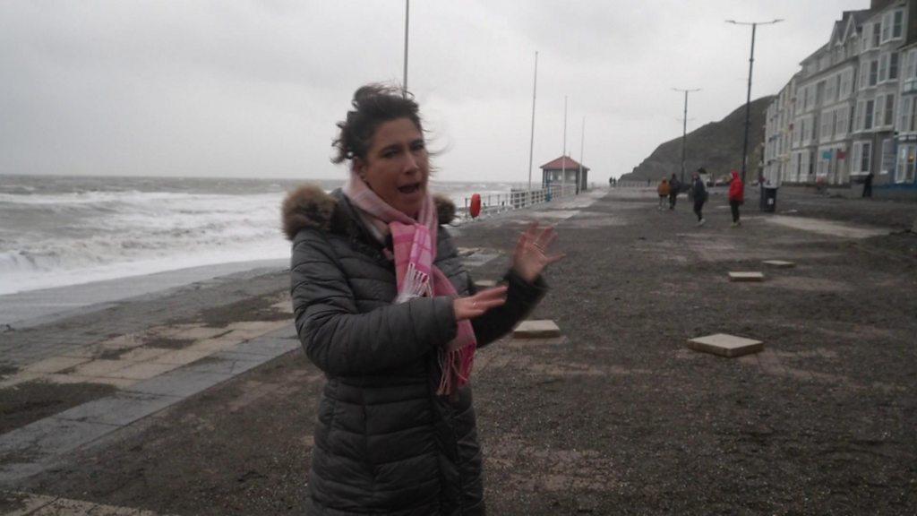 Storm Barra yn Aberystwyth