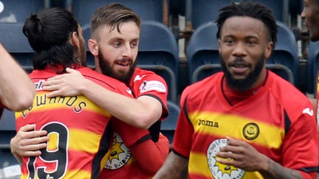 Partick Thistle's Steven Lawless celebrates