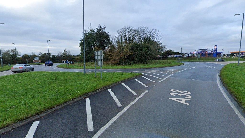 a screenshot of Trerulefoot Roundabout from Google Maps