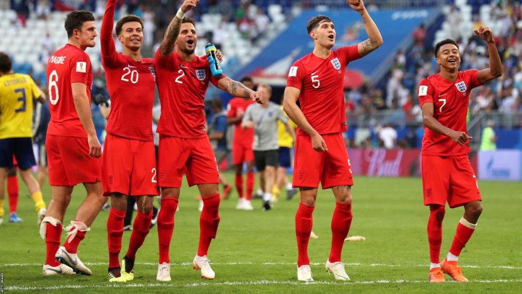 England players celebrate