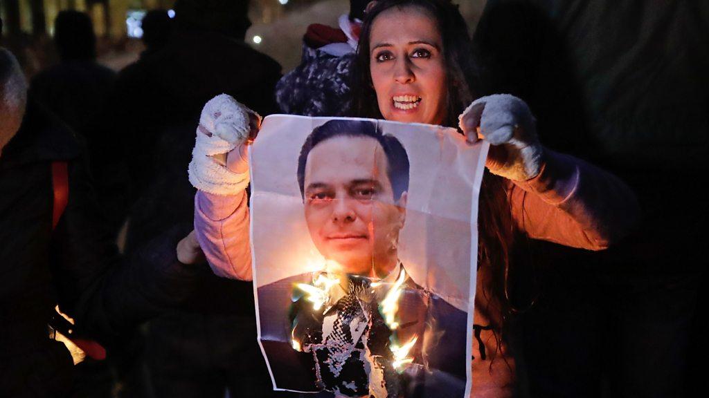 A female protester in Lebanon