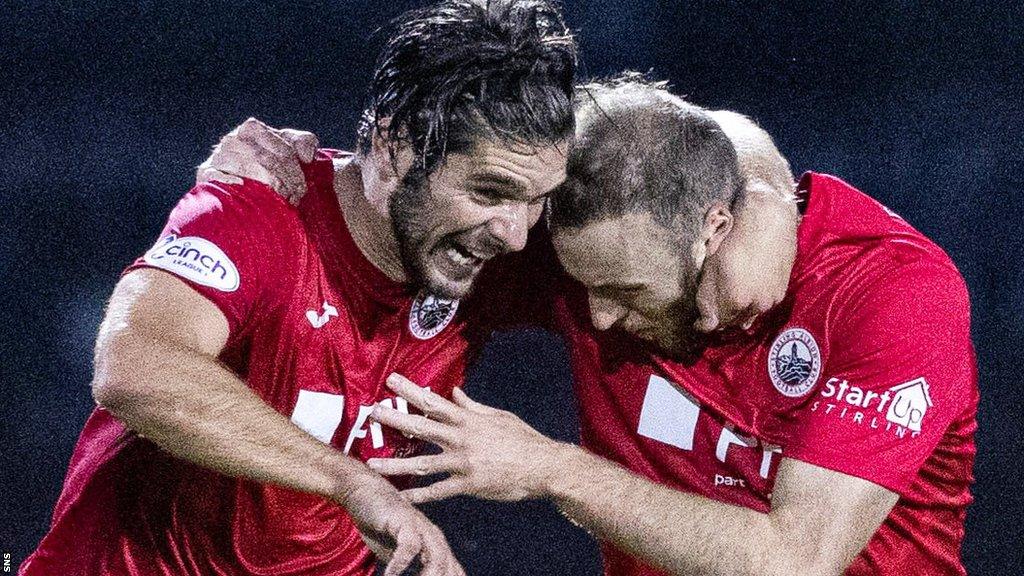 Greig Spence celebrates his goal against Aberdeen