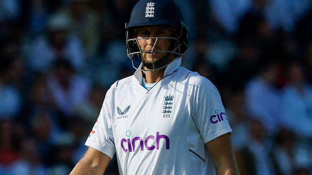 England batter Joe Root walks off after getting out