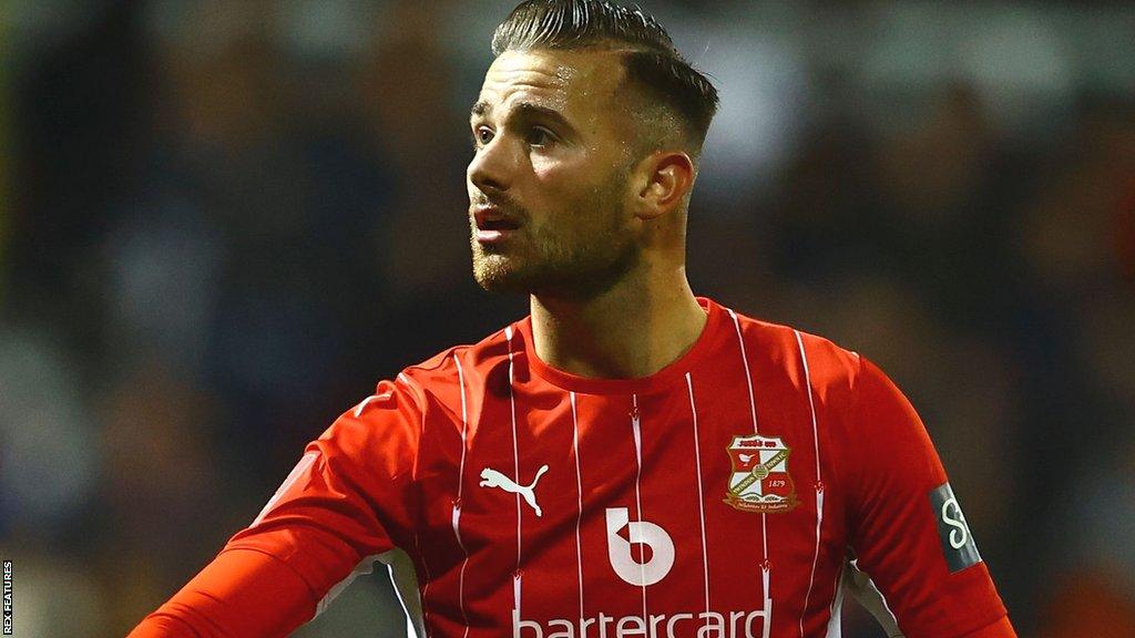 Jordan Lyden in action for Swindon Town