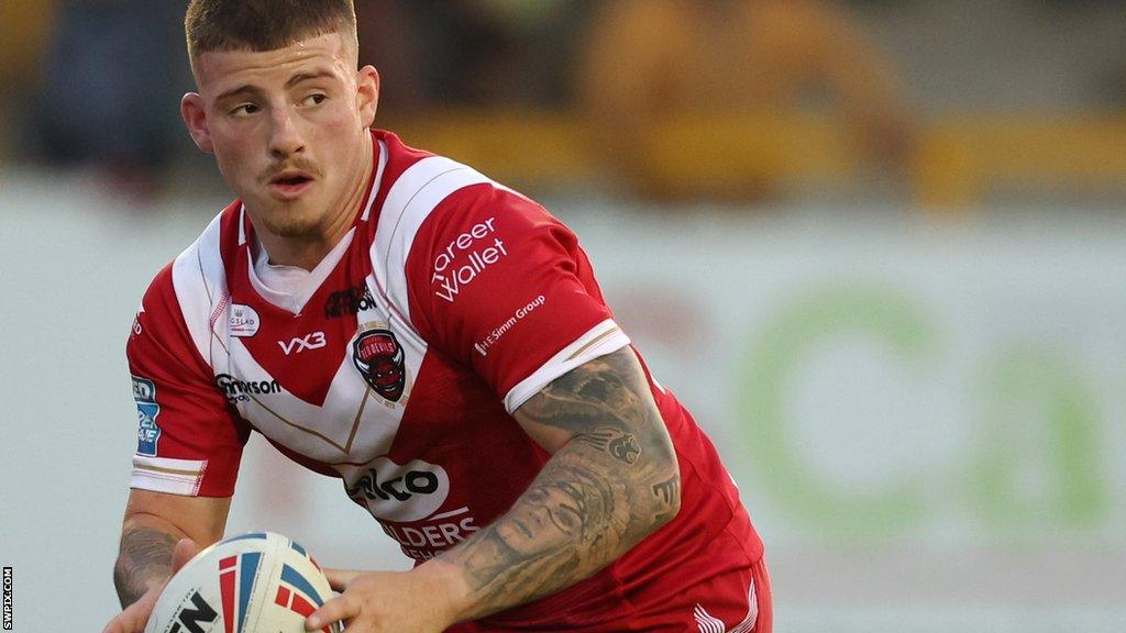 Amir Bourouh in action for Salford Red Devils