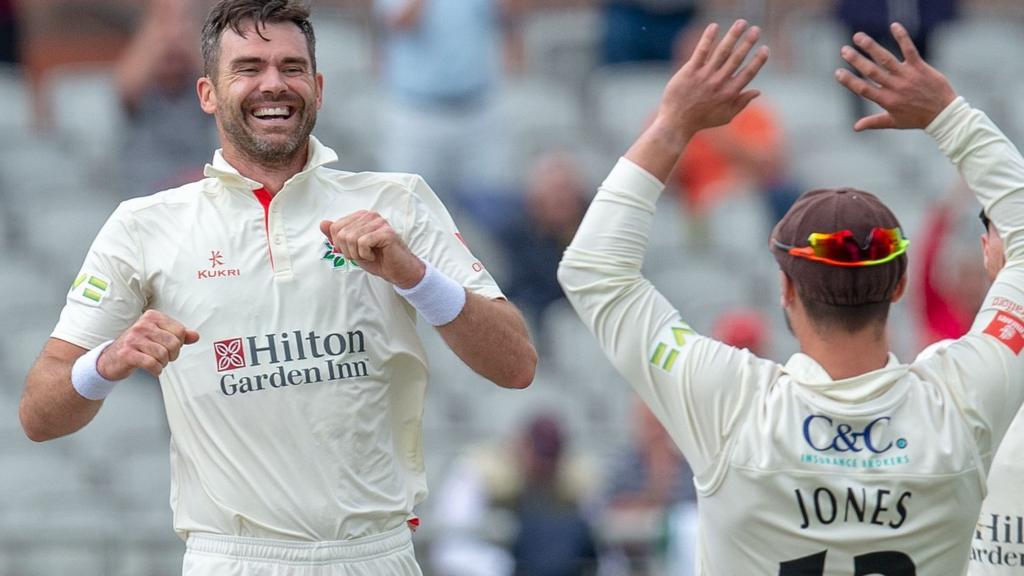 James Anderson in action for Lancashire