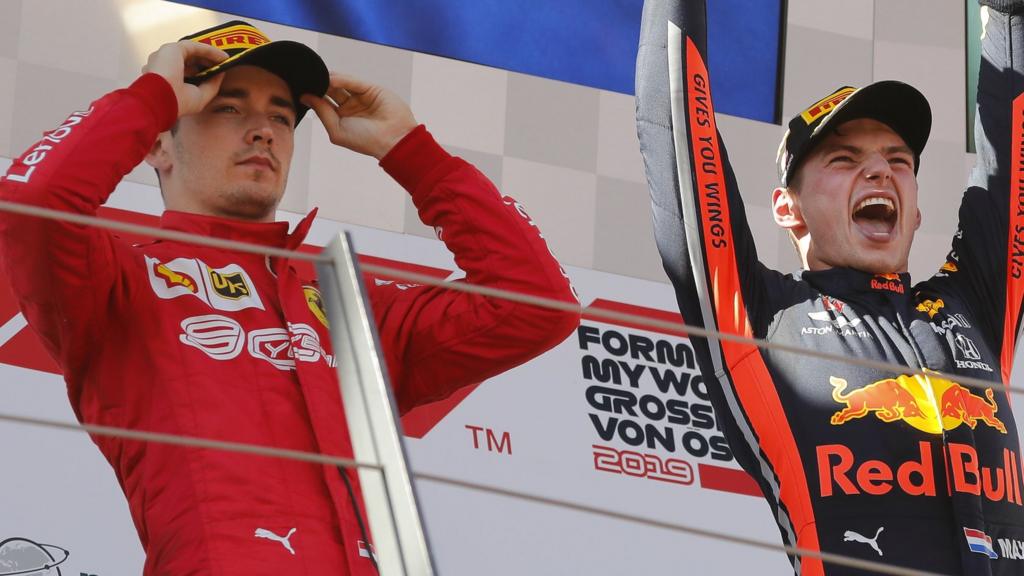 Charles Leclerc and Max Verstappen