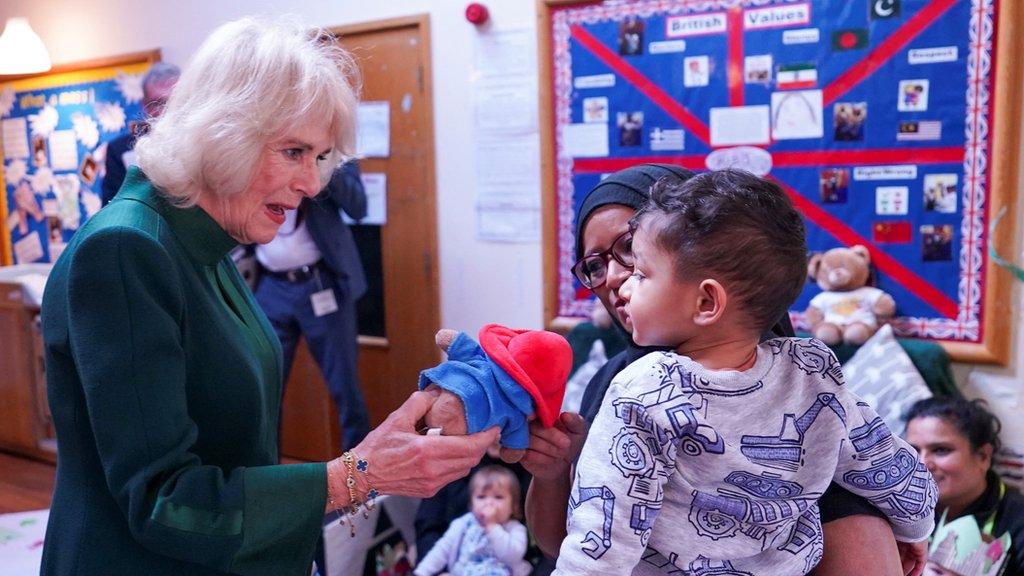 Camilla, the Queen Consort, at the Barnardos nursery