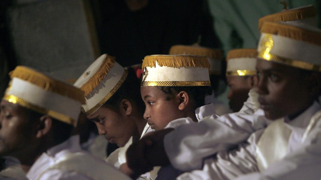 Boys at a traditional ceremony