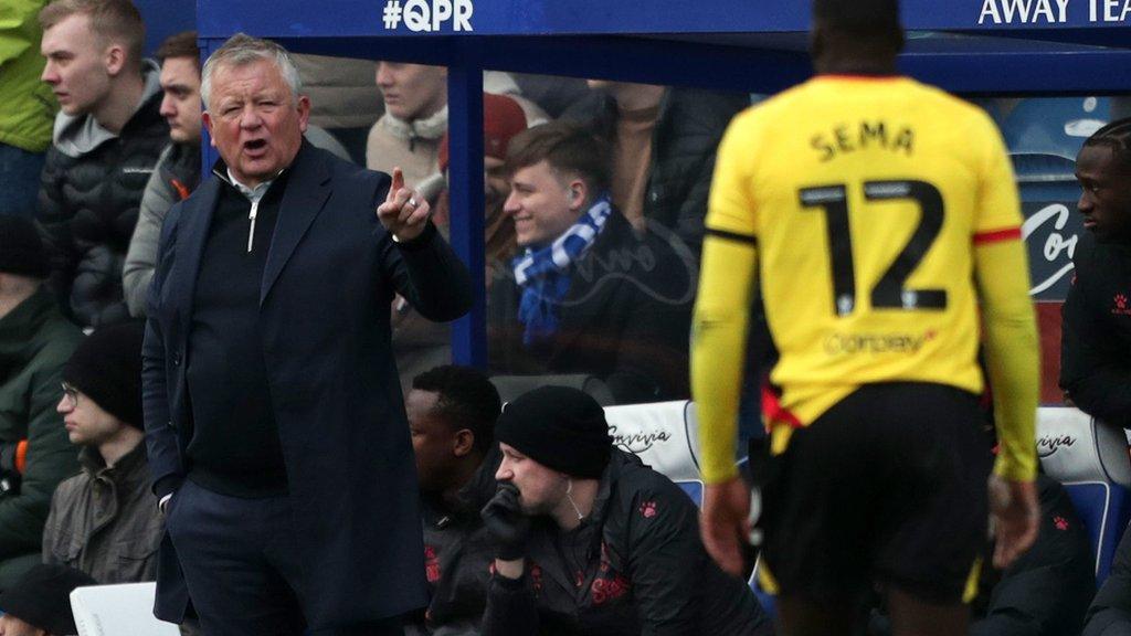 Chris Wilder in his first game in charge of Watford