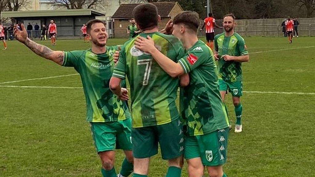 Guernsey FC celebrate a goal