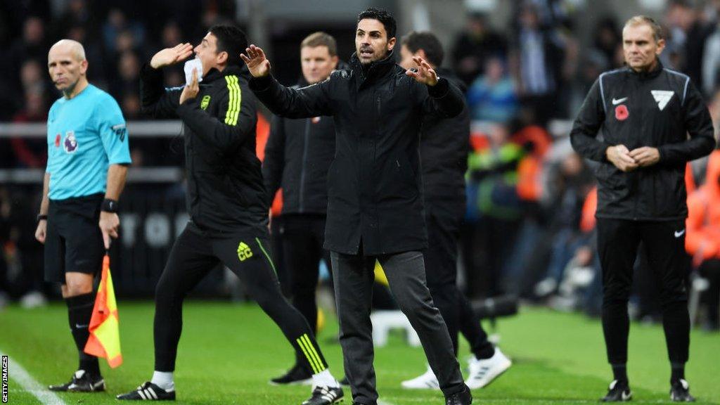 Mikel Arteta was unhappy about Newcastle's winner against Arsenal in November