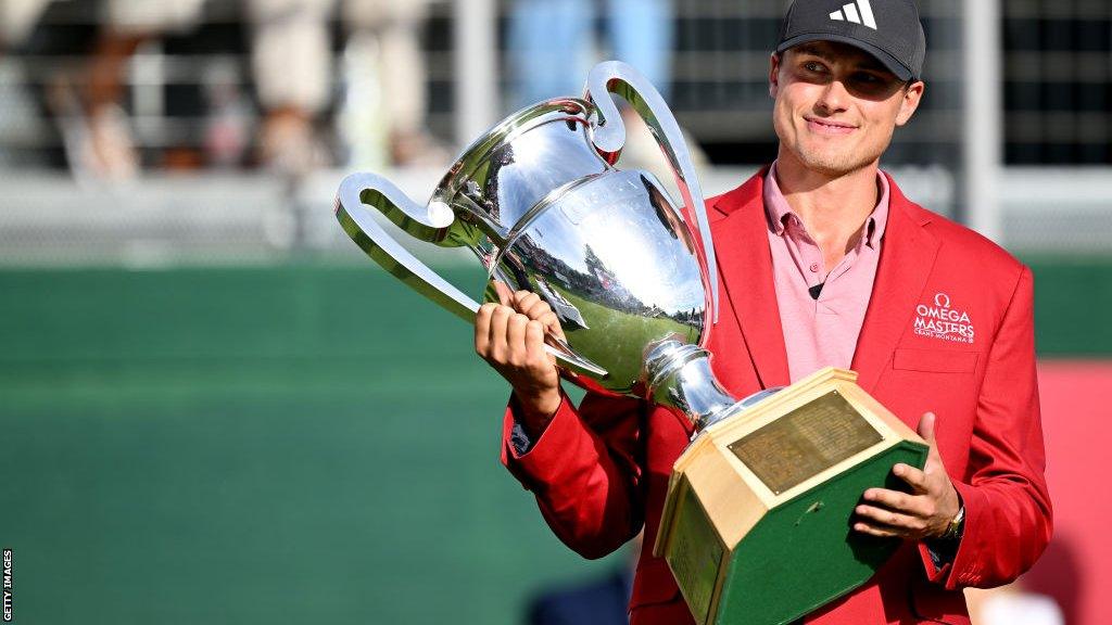 Ludvig Aberg with the European Masters trophy