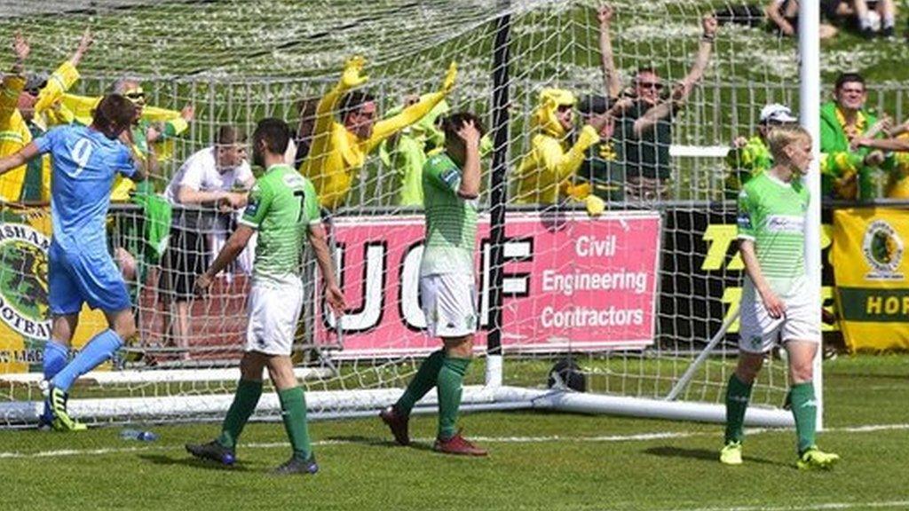 Guernsey FC concede a goal