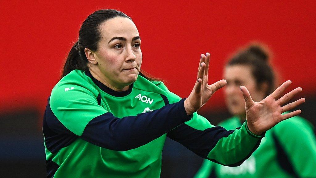 Nichola Fryday during the captain's run ahead of Ireland's Six Nations game against Wales