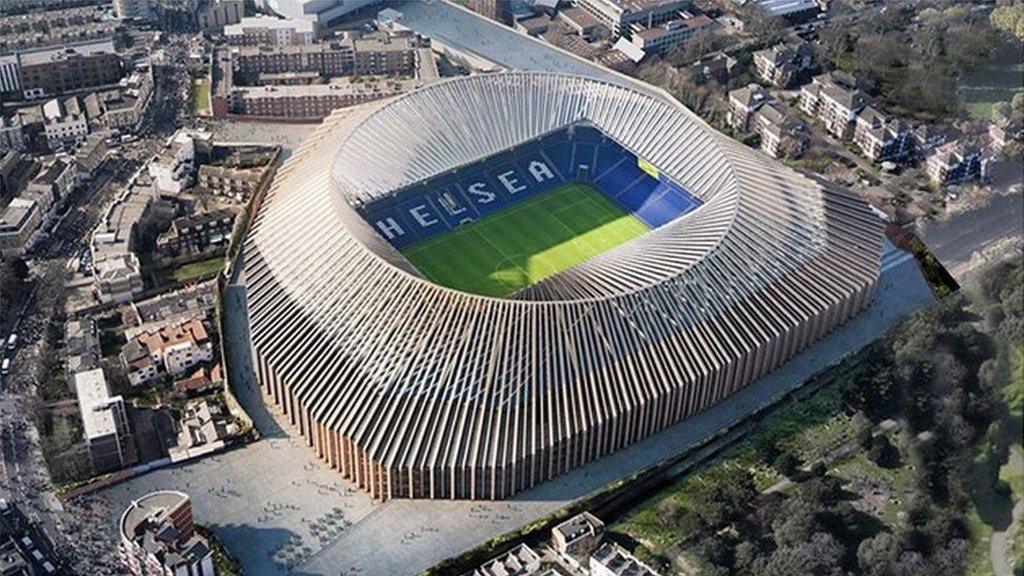 Aerial view of proposed new Stamford Bridge