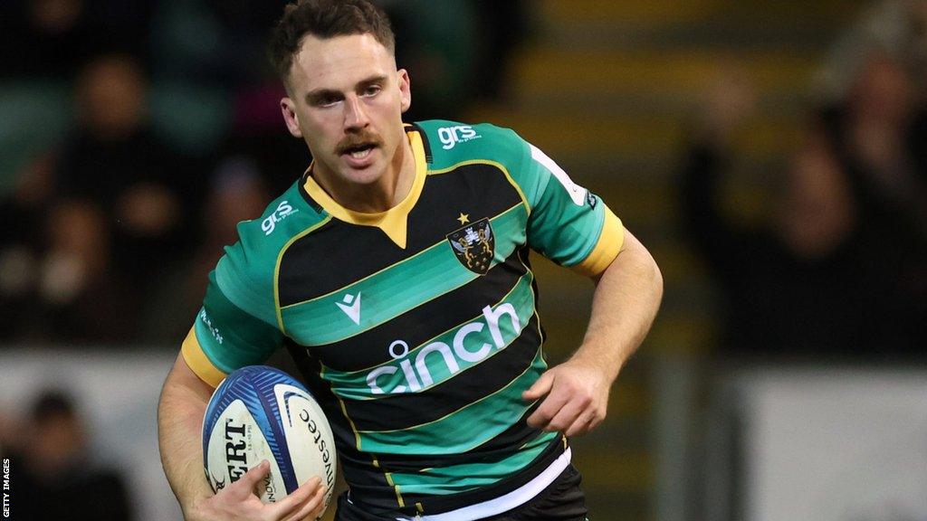 Tom James scores a try for Northampton